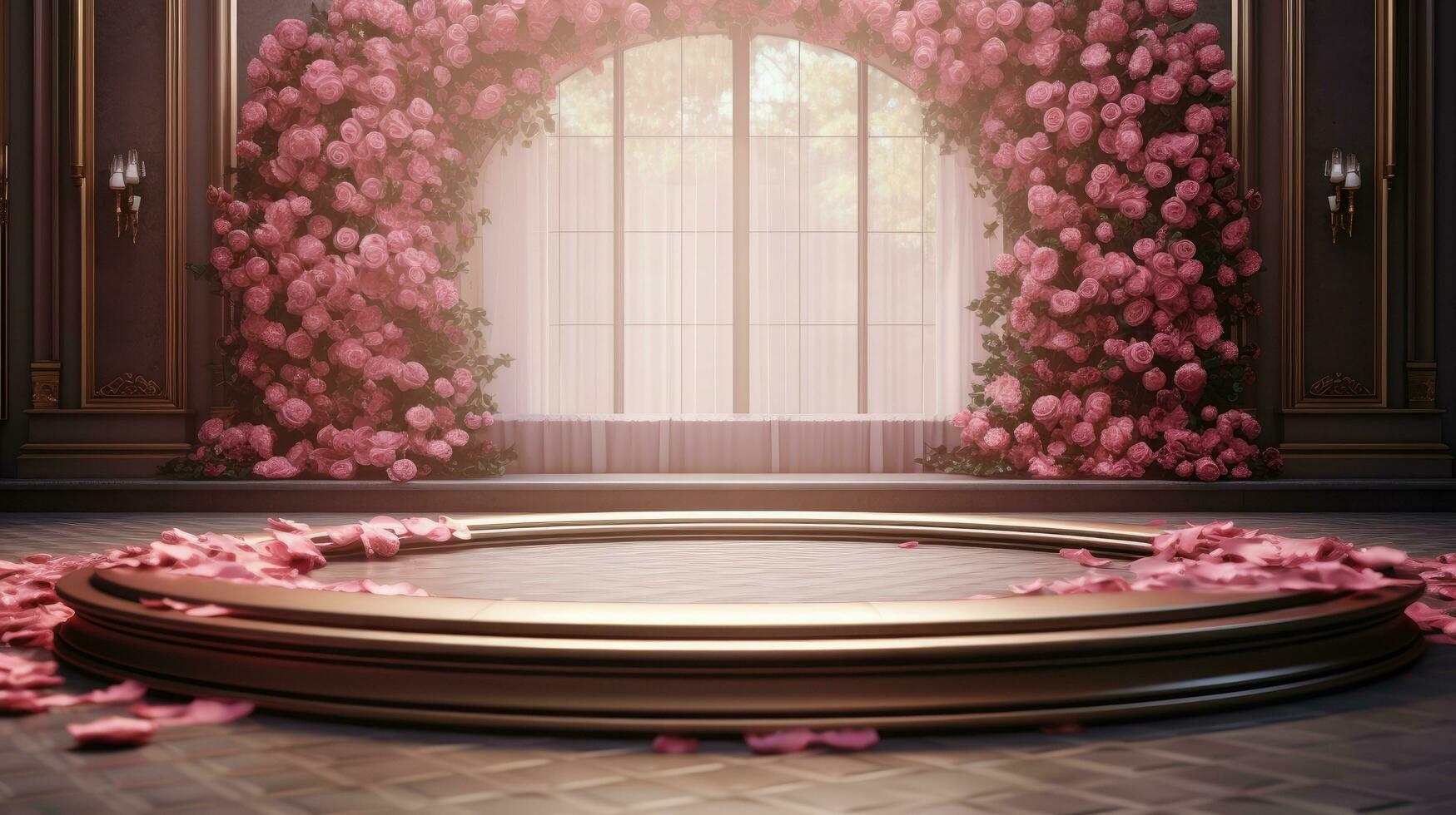 AI generated Charming wedding background design for your project photo