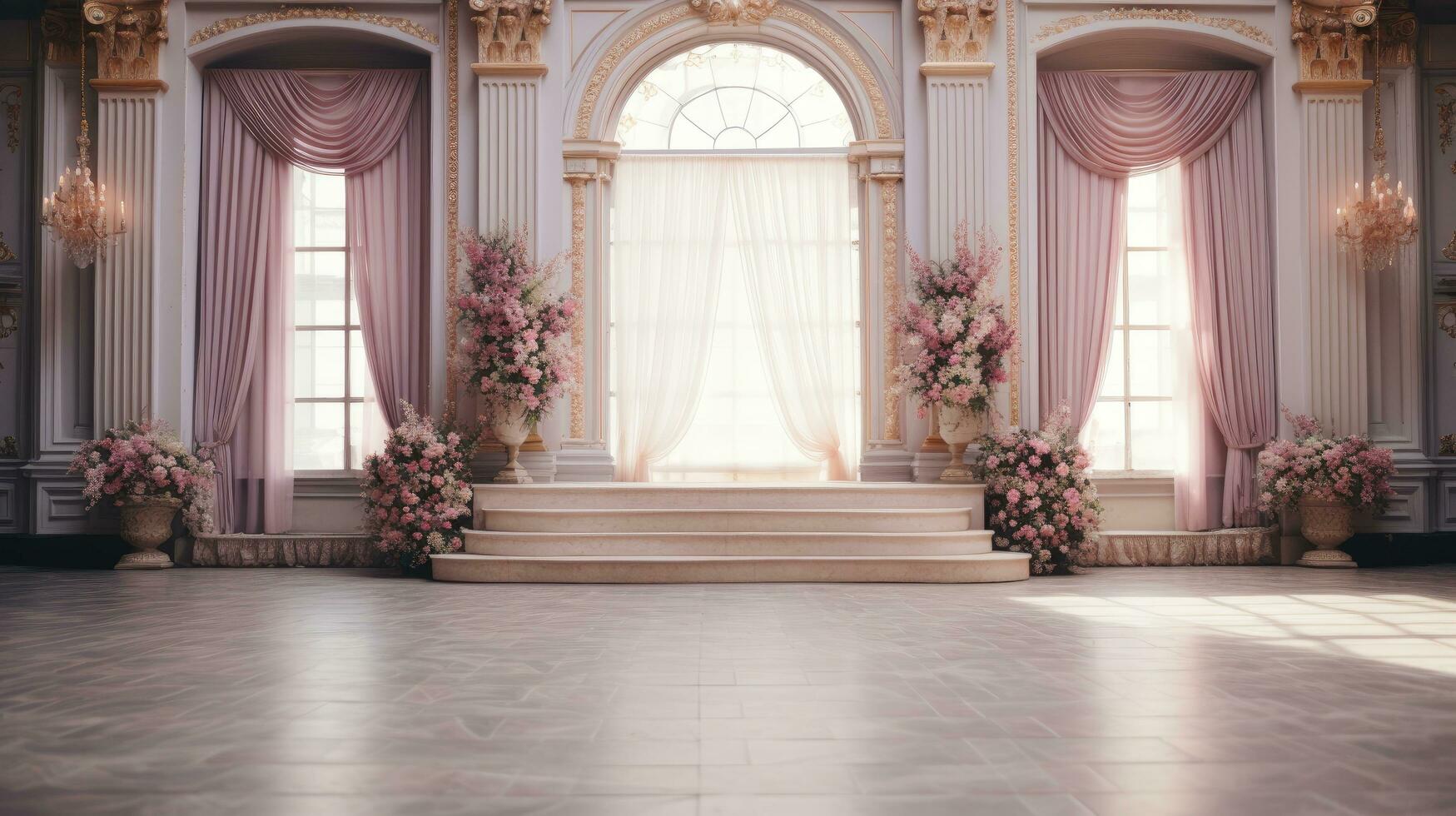 AI generated Classic wedding background design for your project photo