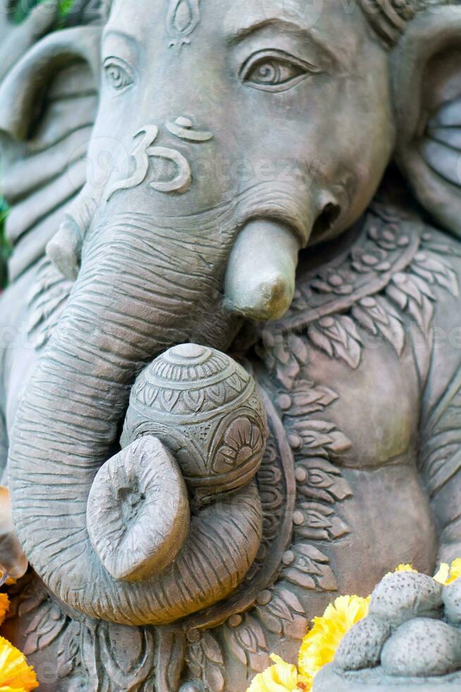 Stucco sculpture of Ganesha, the Hindu deity photo