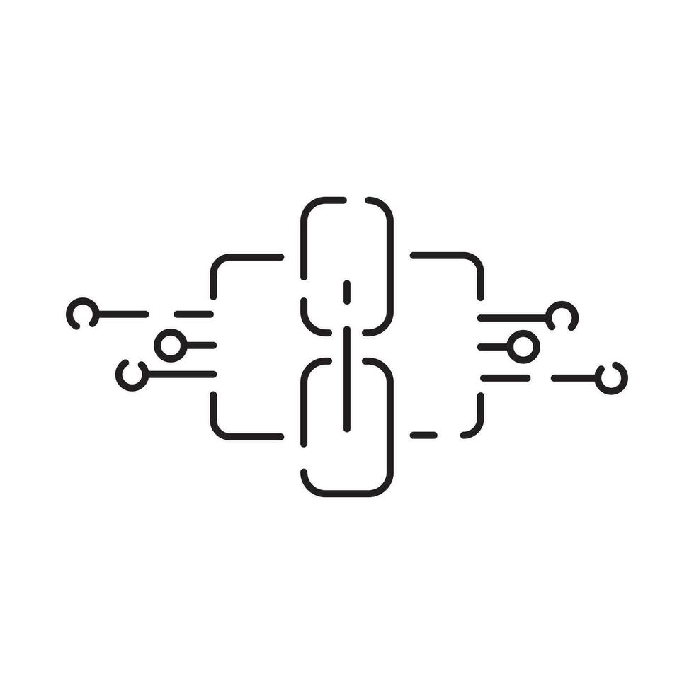 Blockchain vector line concept icon or logo element. Technology and money finance.