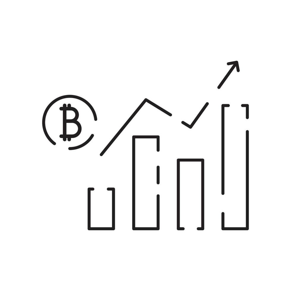Blockchain vector line icon or design element in outline style.