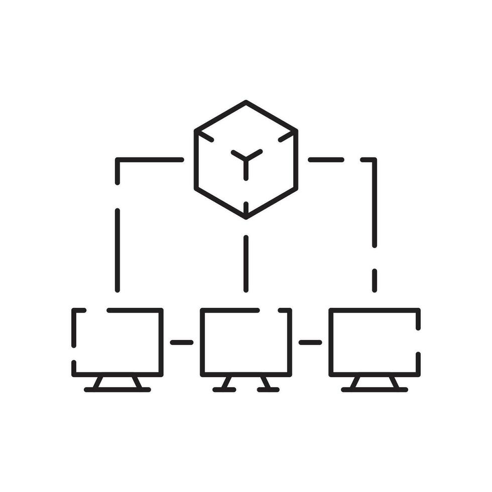 blockchain y bitcoin tecnología línea icono colocar. vector criptomoneda íconos elemento. conteniendo cadena de bloques, distribución, y descentralizado finanzas.