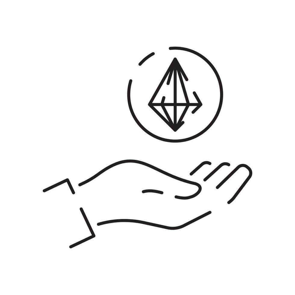 Blockchain vector line icon or design element in outline style.