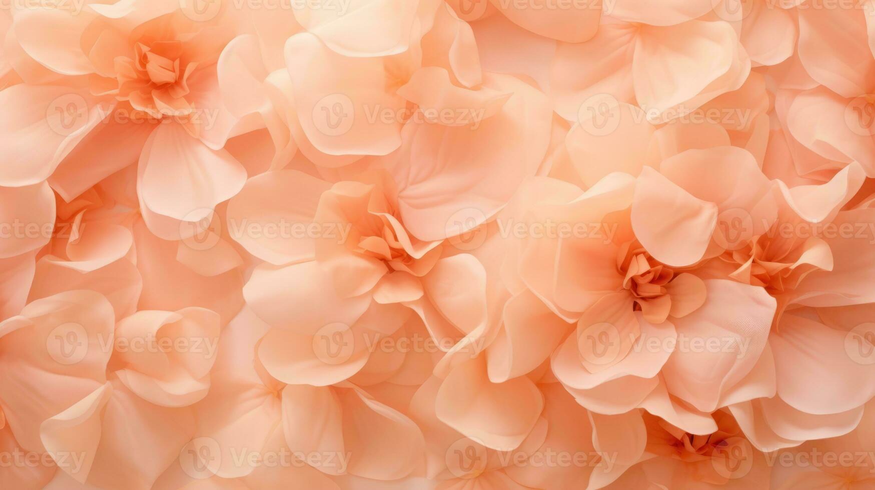 AI generated The flowers petals are a soft peach color, close up macro nature background. photo