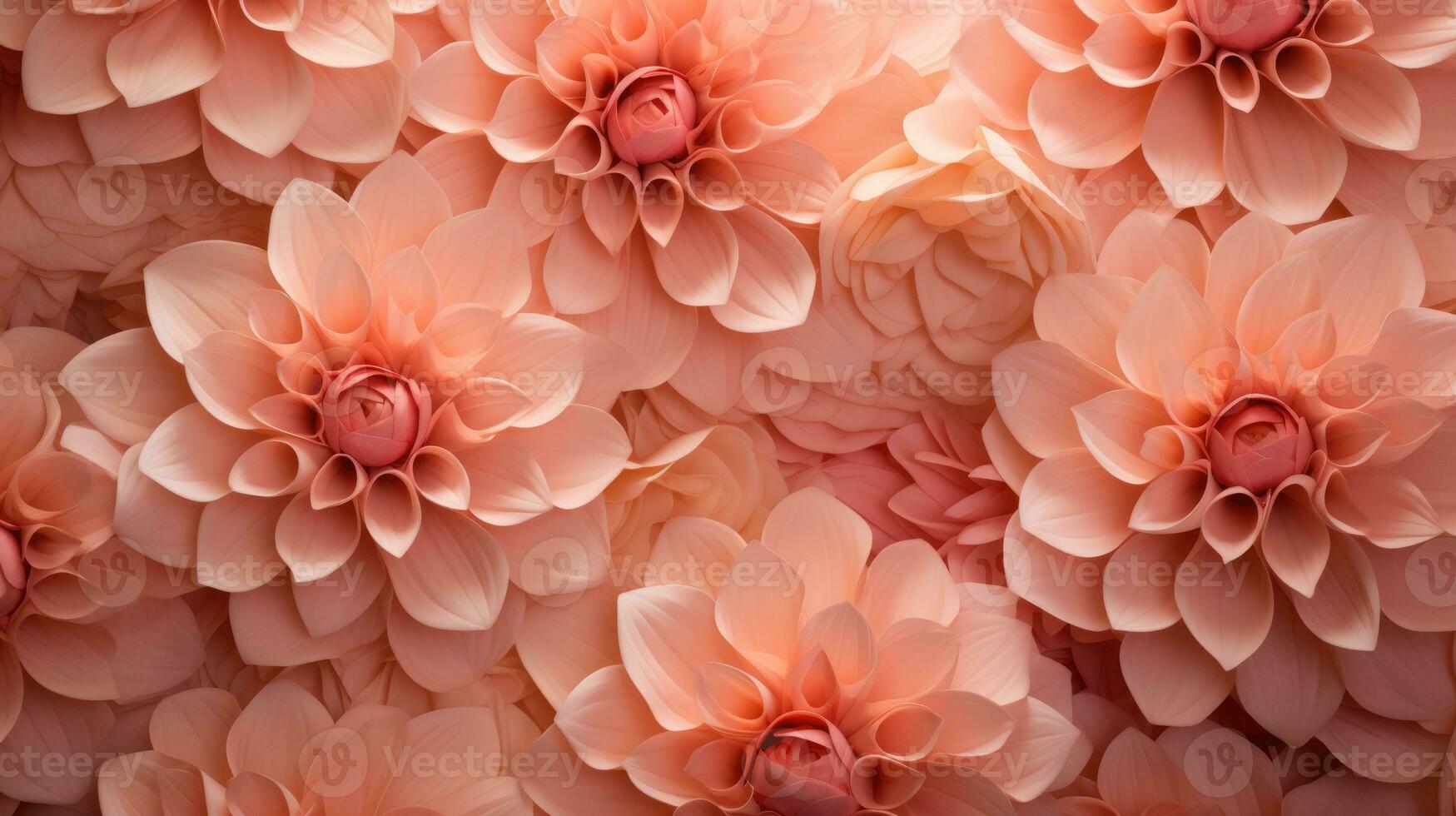 AI generated The flowers petals are a soft peach color, close up macro nature background. photo