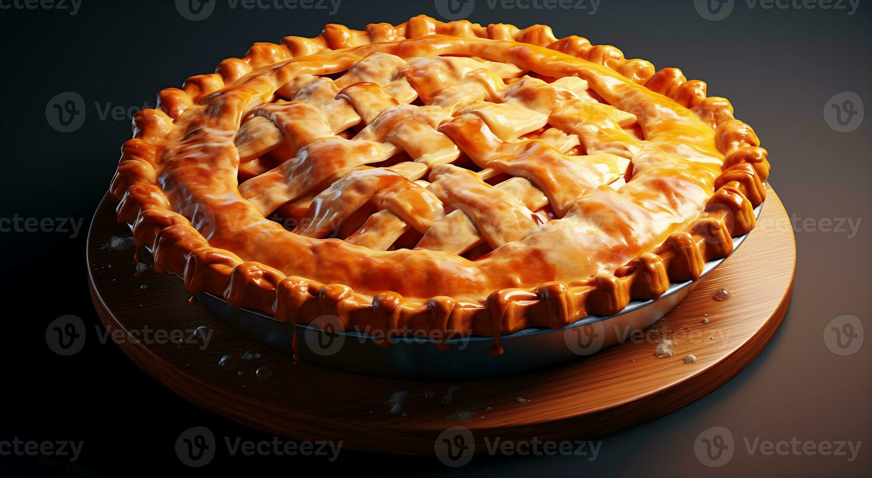 AI generated Delicious pie food on a plate that is very realistic photo