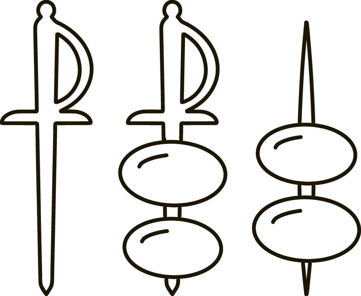 Sketch skewer olive icon Food clipart vector