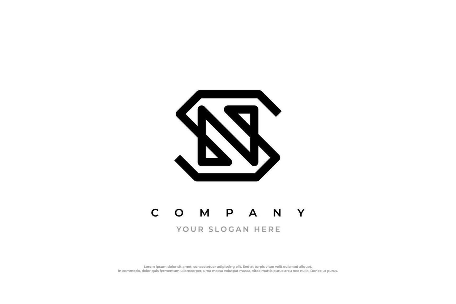 Simple Letter SN or NS Logo Design vector