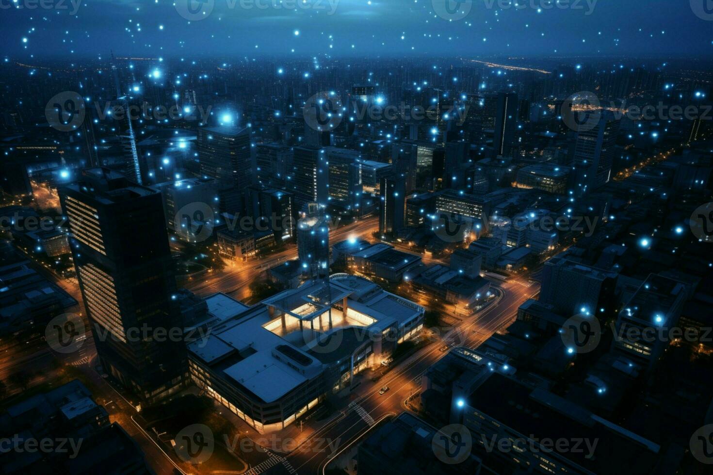 AI generated City online Sapporo business district area in internet spot network photo