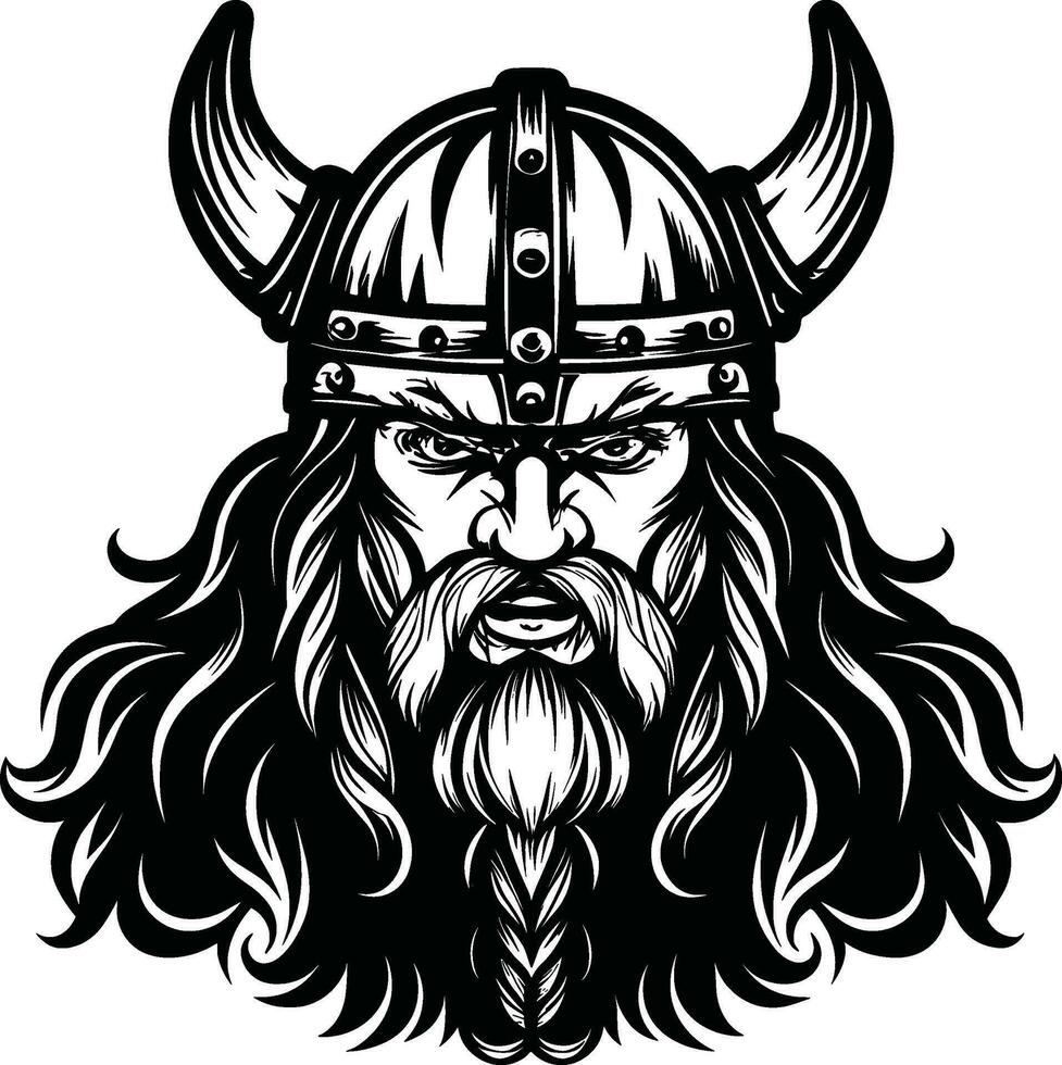 Native american indian chief head looks straight solid and majestic apache chief face monochrome vector art
