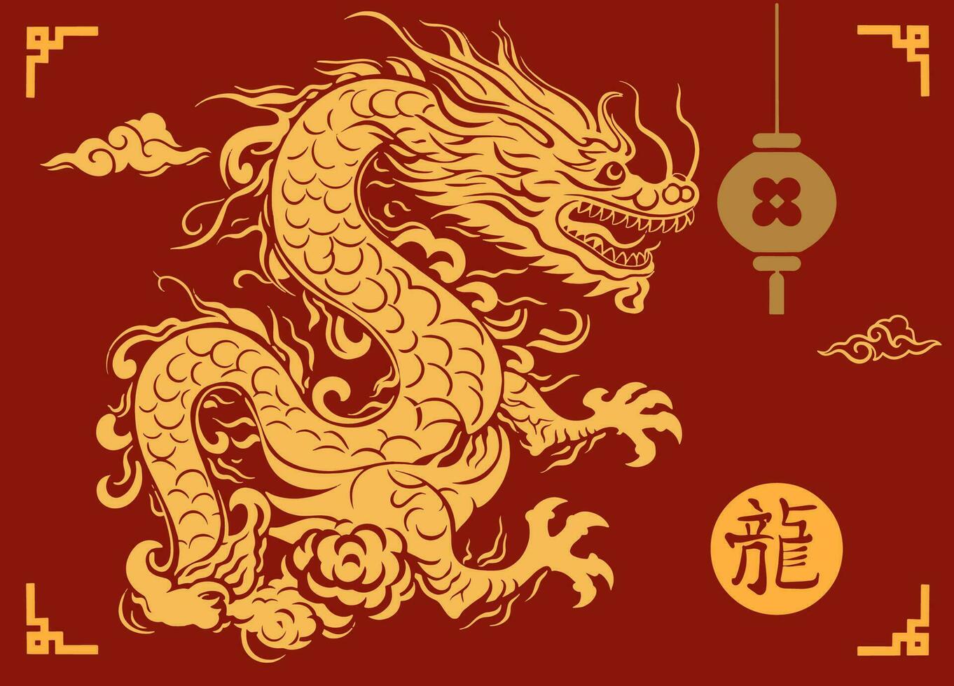 2024 Chinese new year, year of the dragon vector