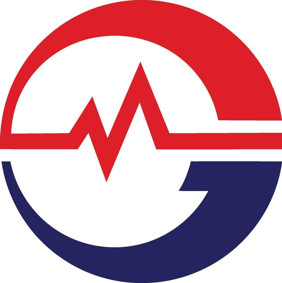 Heartbeat logo design vector