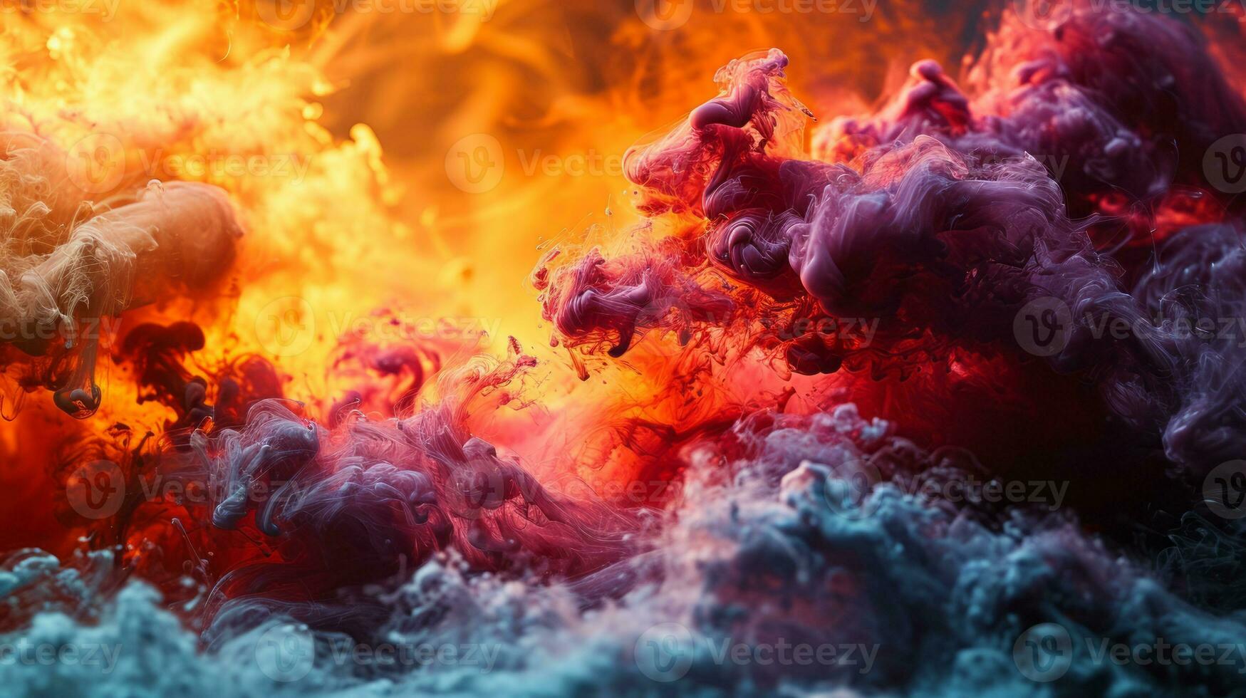 AI generated Colorful abstract background. Smoke and fog wallpaper. photo