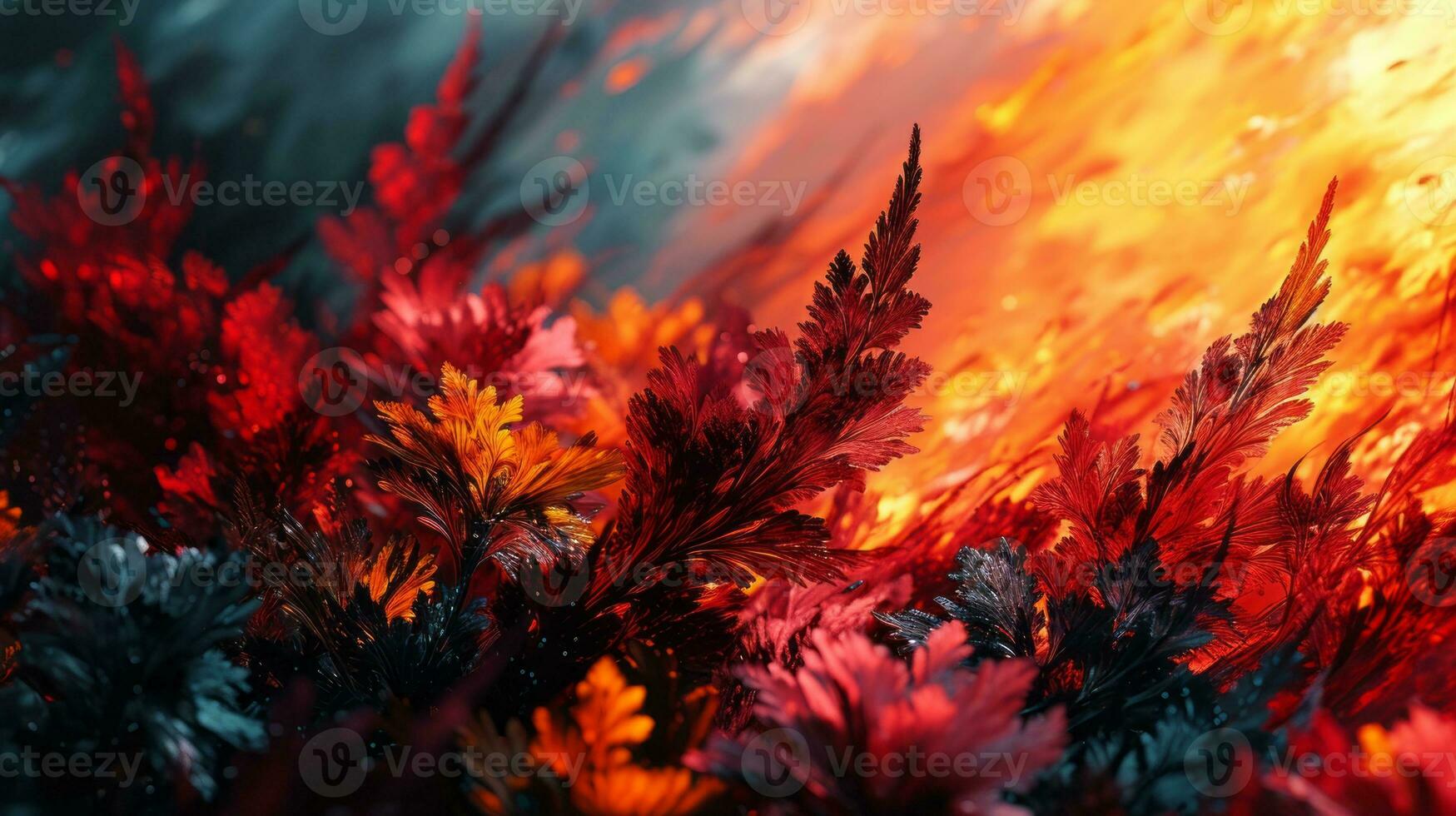AI generated Floral background. Abstract futuristic background photo