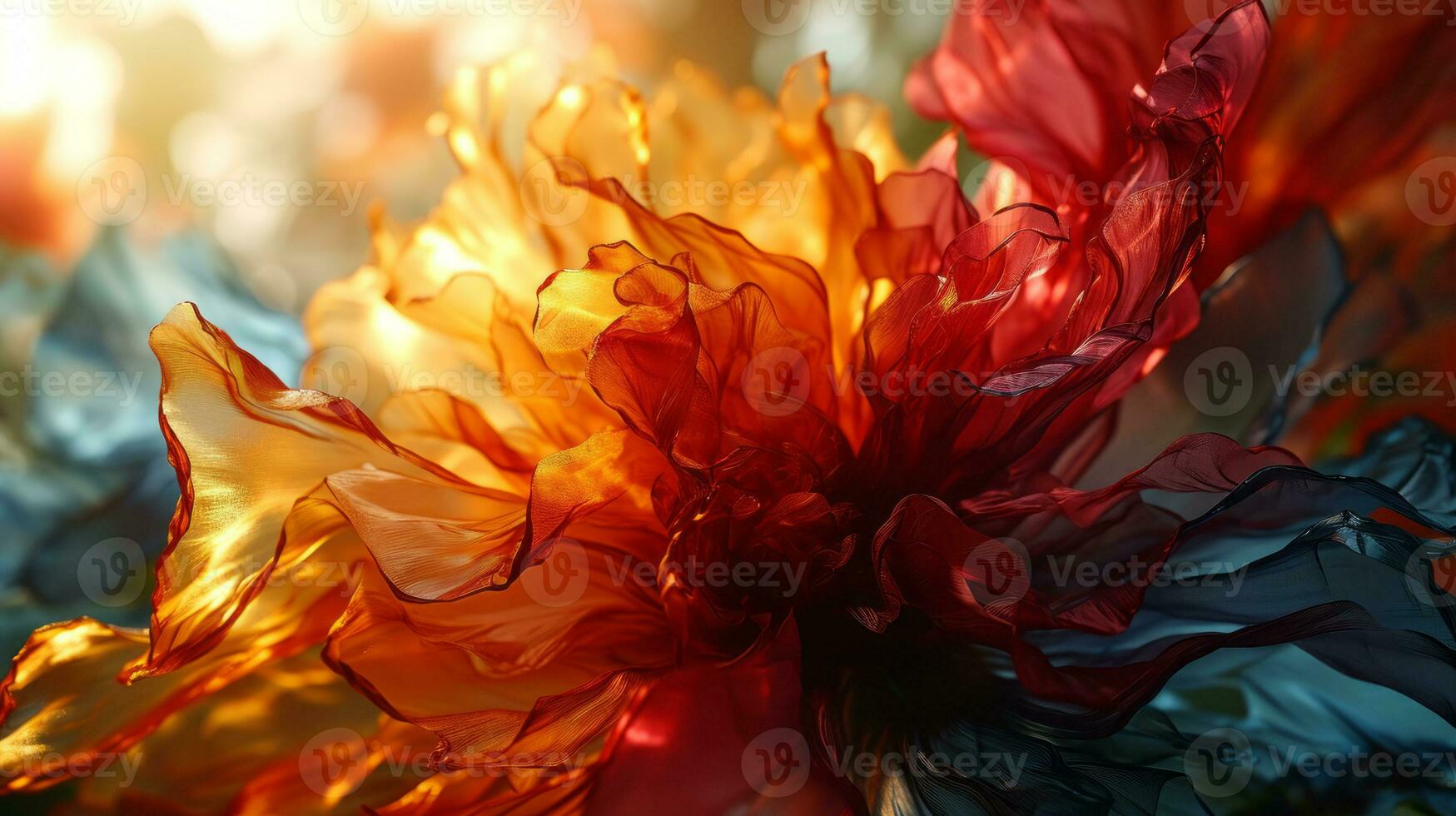 AI generated Floral background. Abstract futuristic background photo