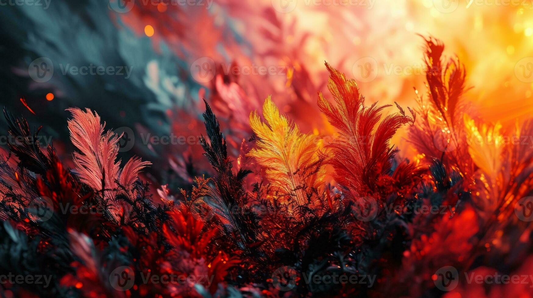 AI generated Floral background. Abstract futuristic background photo