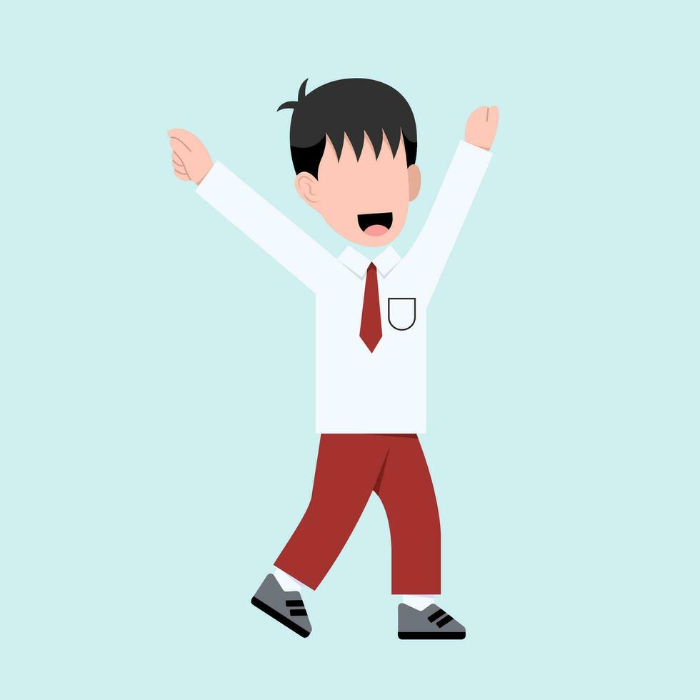 Indonesian Elementary School Student Character vector