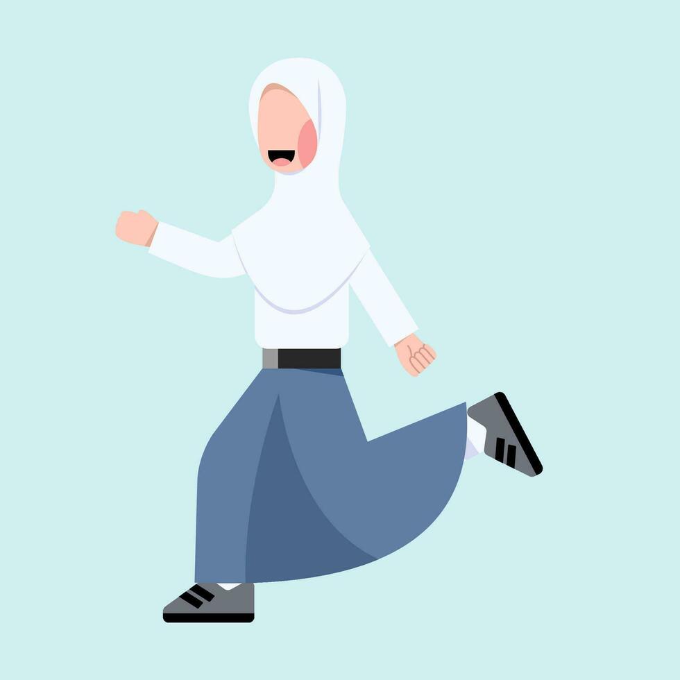 Indonesian Hijab Senior High School Student vector