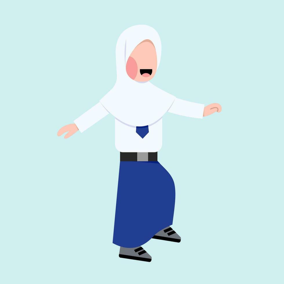 Indonesian Hijab Junior High School Student vector