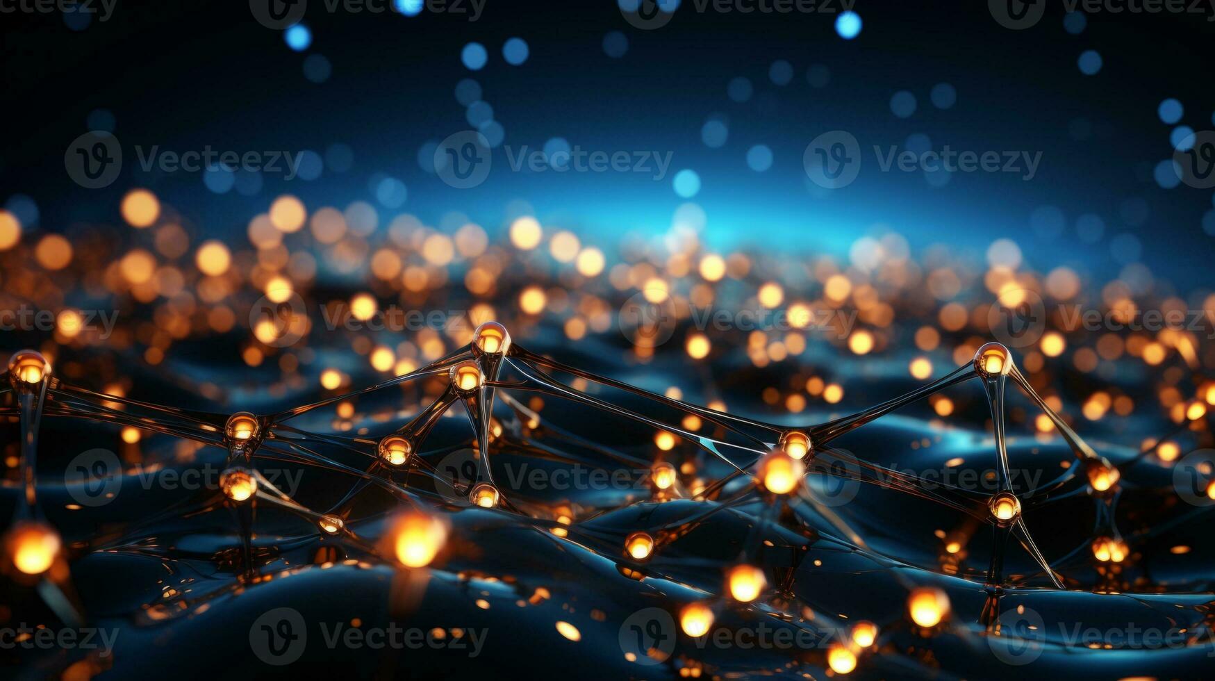 AI generated Futuristic digital blockchain fintech technology, Generative AI photo