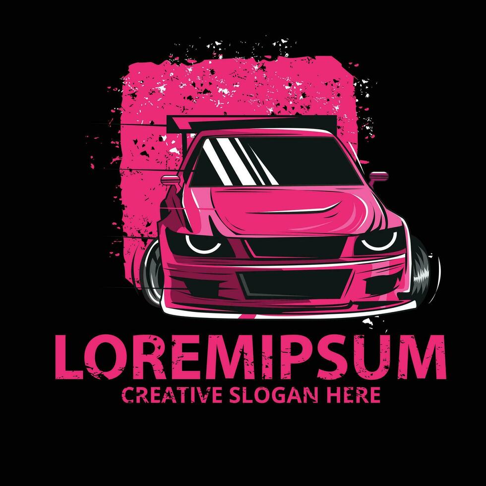 pink car, suitable for t shirt vector