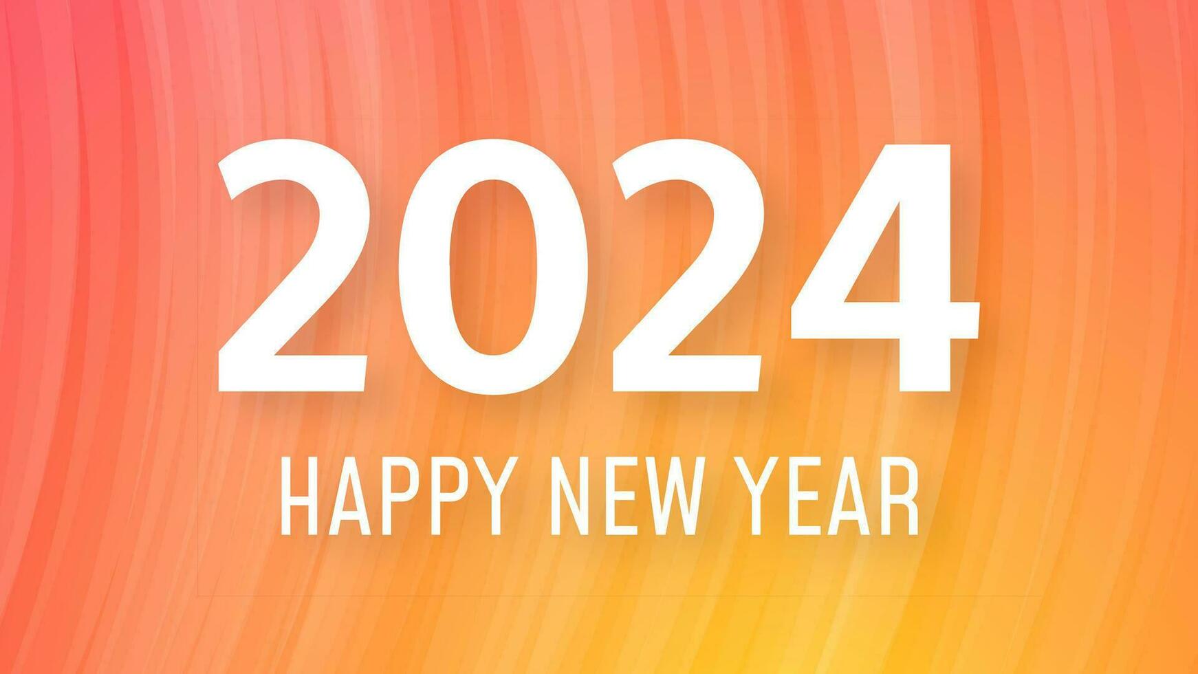 2024 Happy New Year on colorful background vector