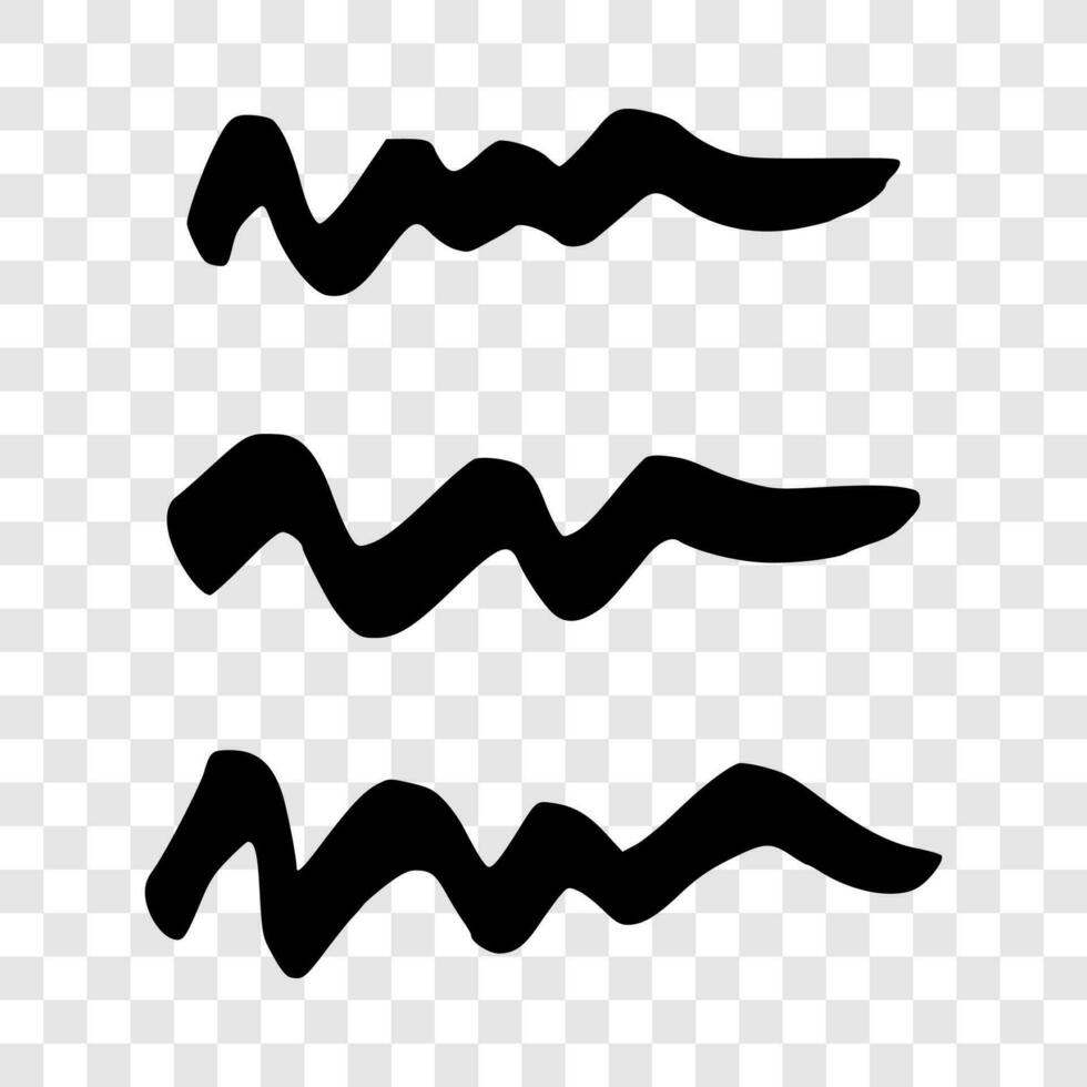 Black wavy grunge brush strokes vector