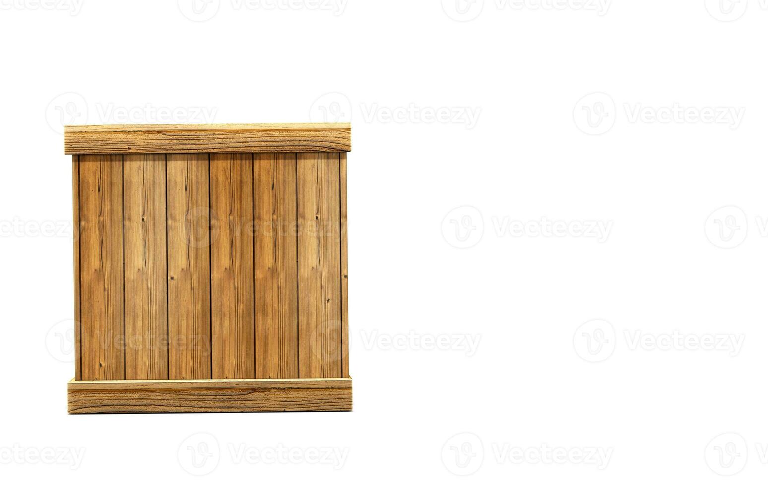 cerrado de madera caja. de madera caja, producto caja en blanco antecedentes. foto