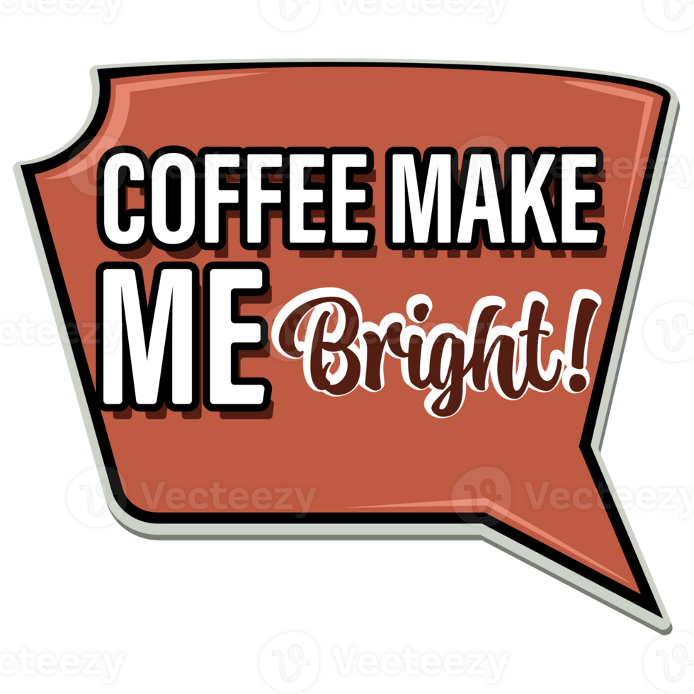Coffee make me bright speech bubble png
