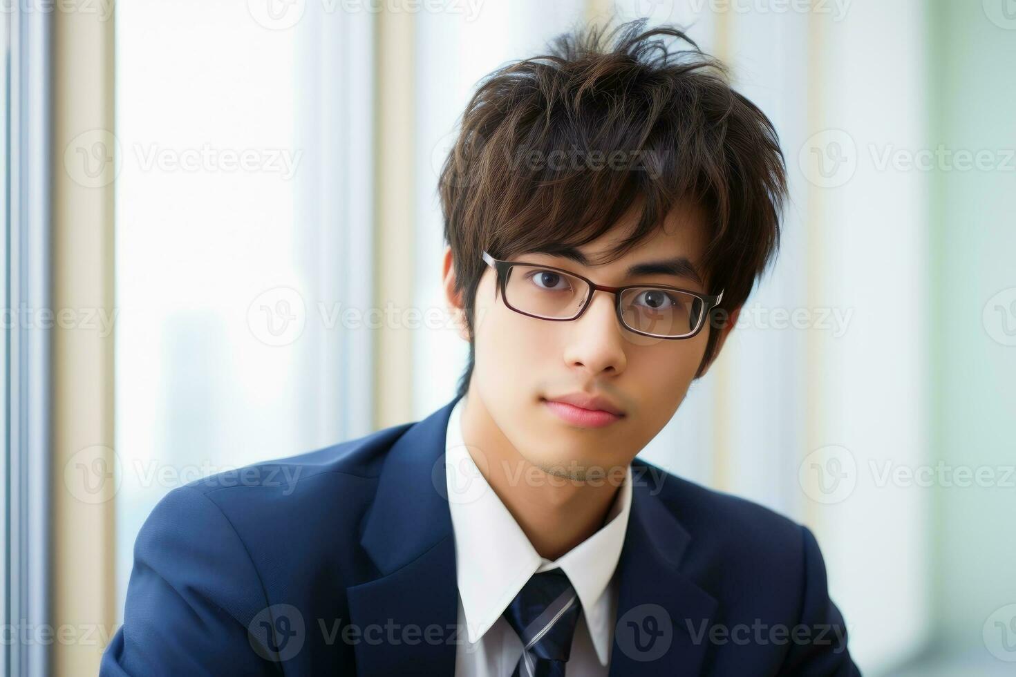 AI generated A young asian person looking into the camera. AI generated photo