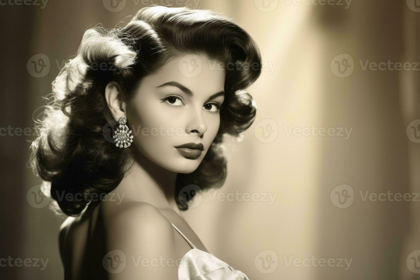 AI generated A female vintage glamour Model portrait. AI generated photo