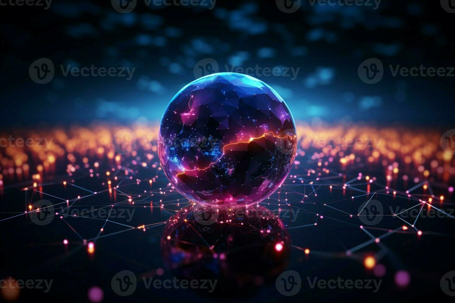 AI generated Connected Metaverse Global networking for seamless digital communication and data exchange photo