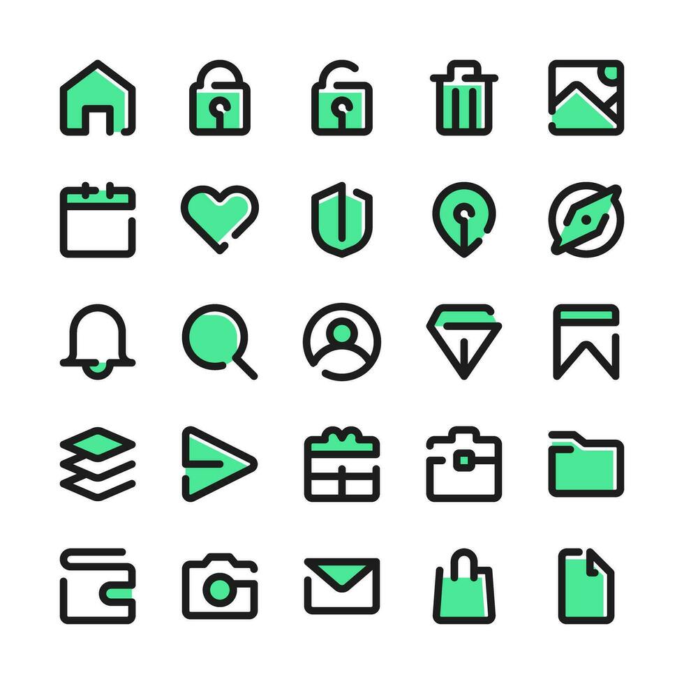 Basic UI icon set vector