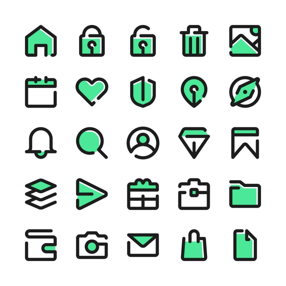 Basic UI icon set vector