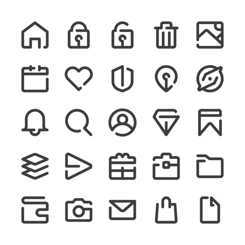 Basic UI icon set vector