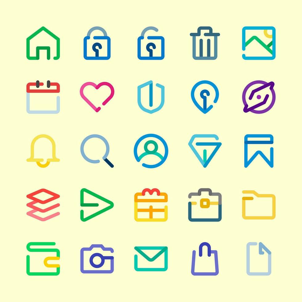 Basic UI icon set vector