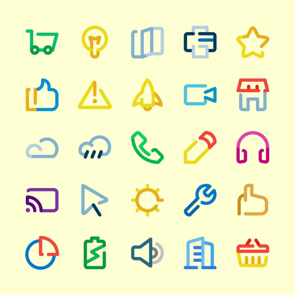 Basic UI icon set vector