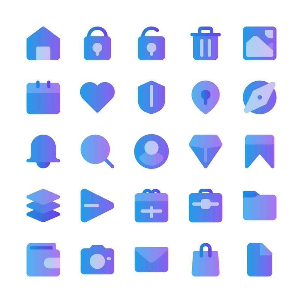 Basic UI icon set vector