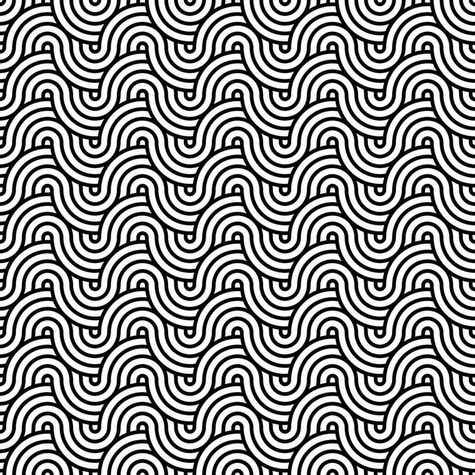 Black Seamless geometric japanese circles pattern vector