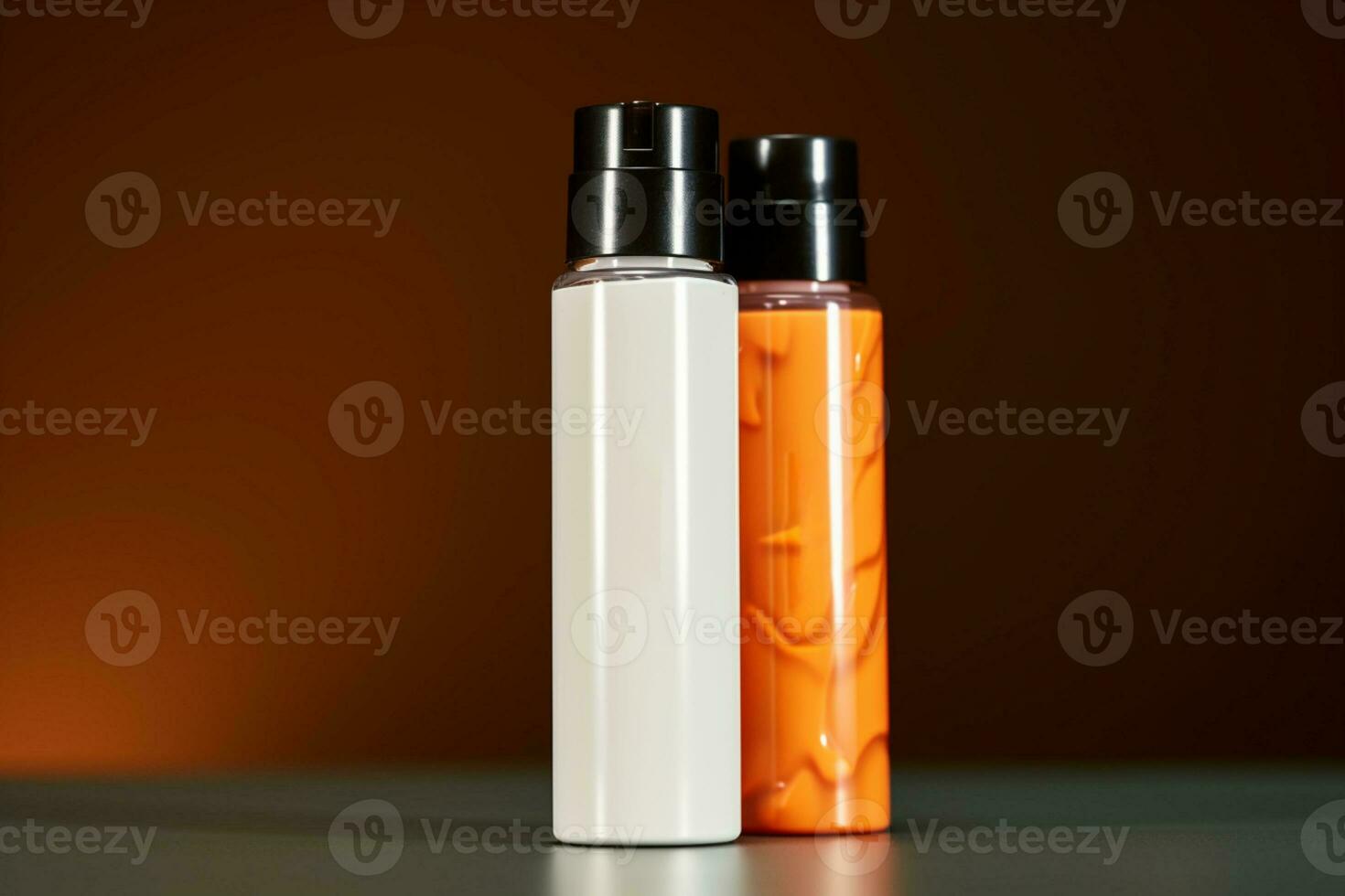 AI generated Photorealistic Bottle Mock Up for Product Presentation Showcasing Design Variations and Details photo