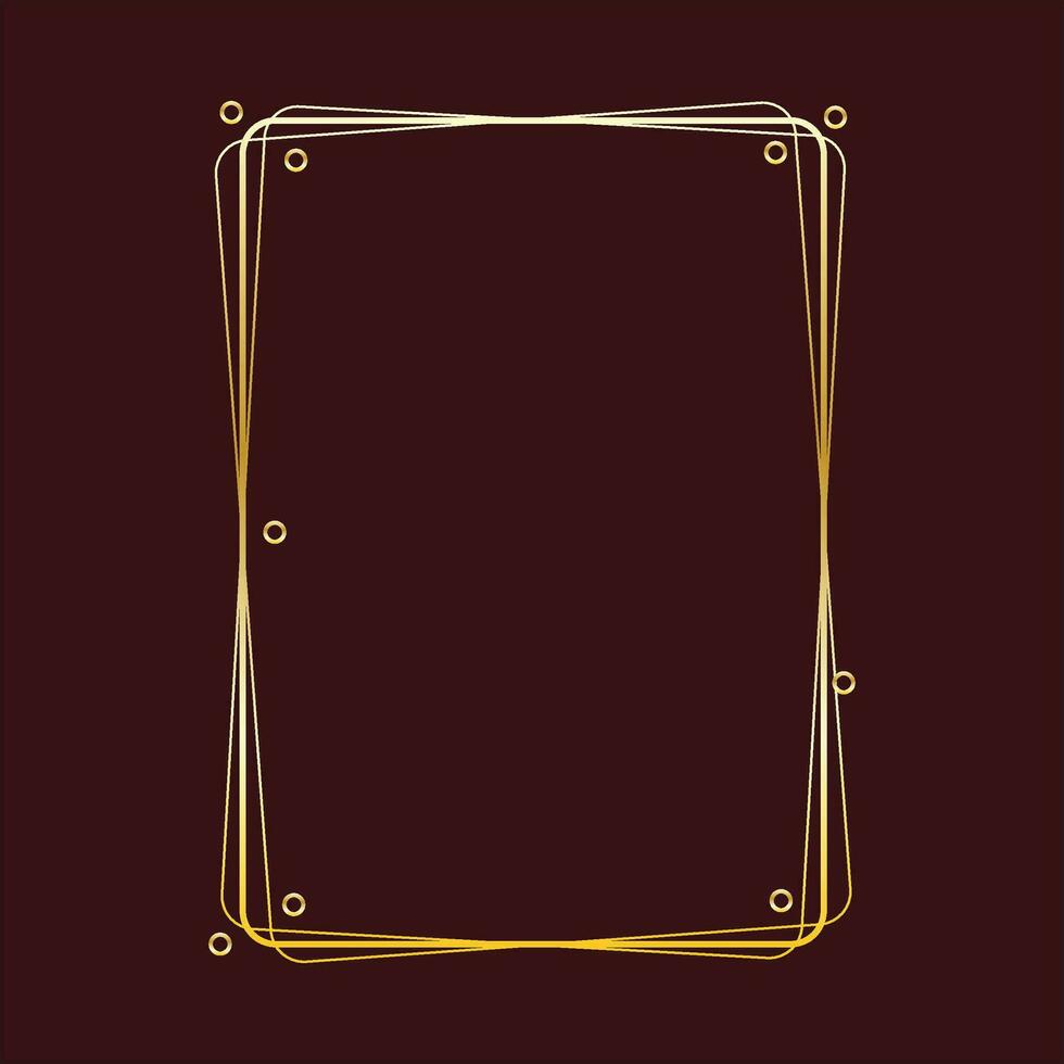 Rectangle golden frame border vector