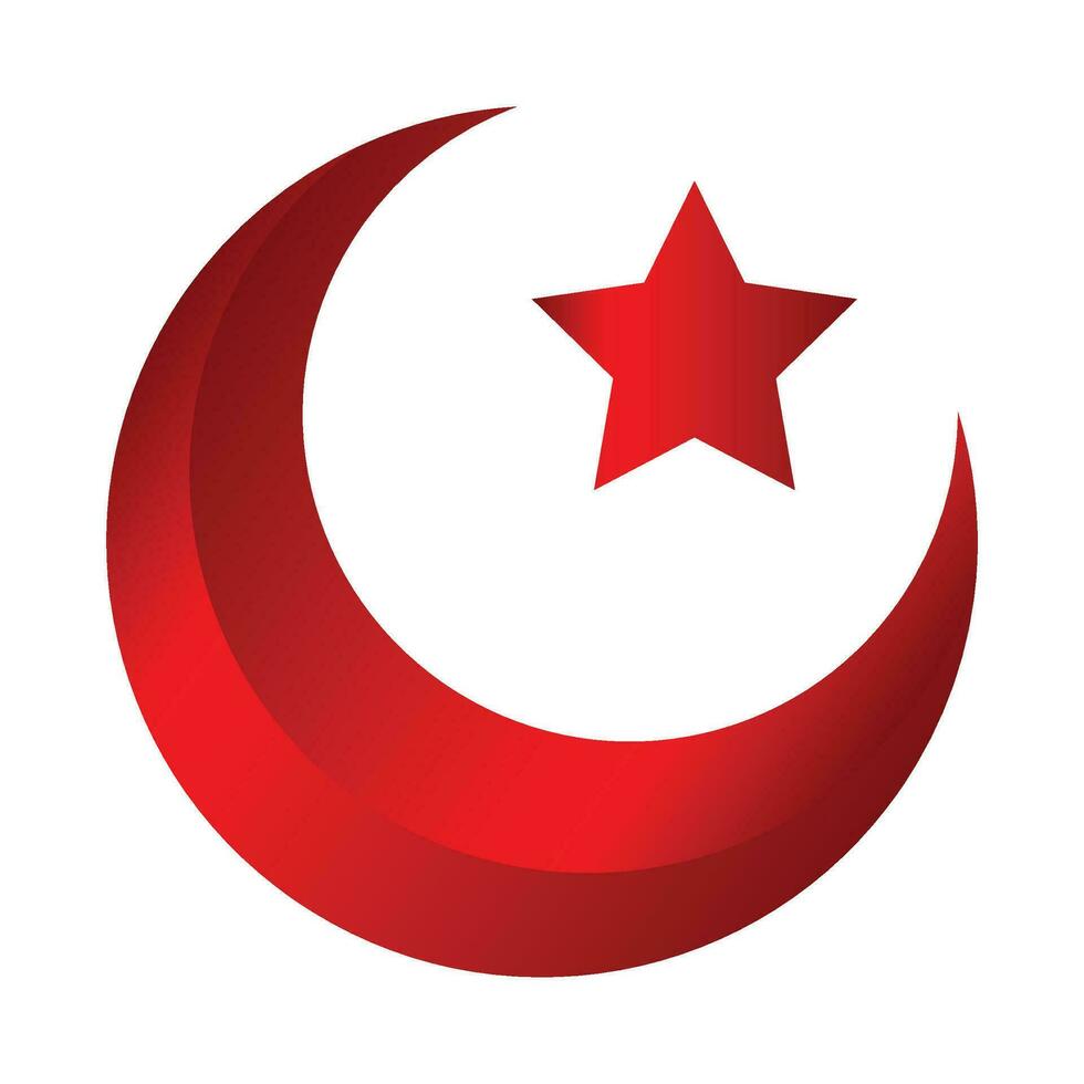 Ramadan with red moon and star gold lantern clipart vector