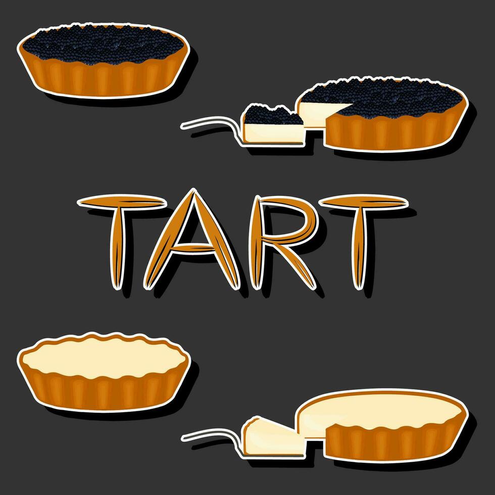 Illustration on theme fresh sweet tasty tart of consisting various ingredients vector