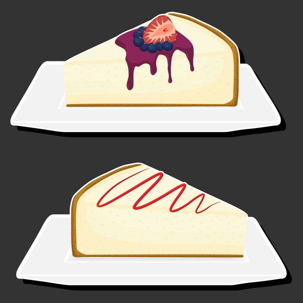 ilustración en tema Fresco dulce sabroso tarta de queso de consistente varios ingredientes vector
