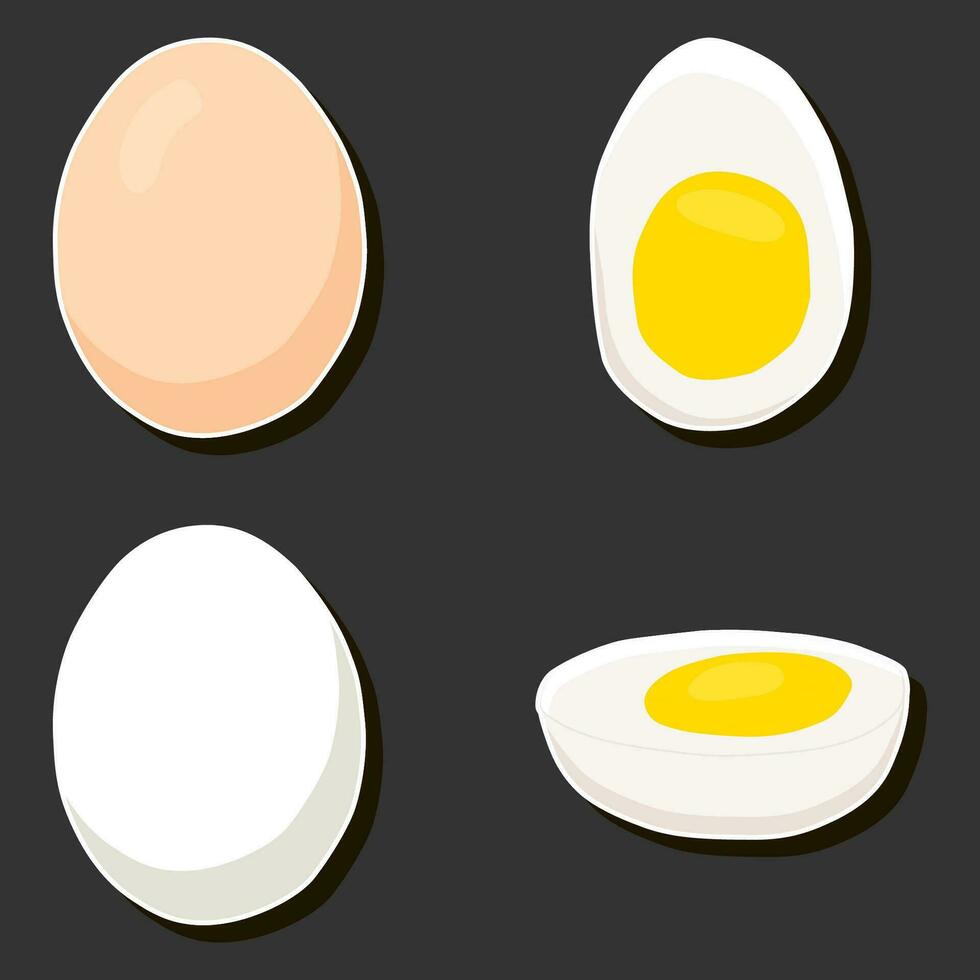 beautiful tasty edible homemade set various eggs consisting of various ingredients vector