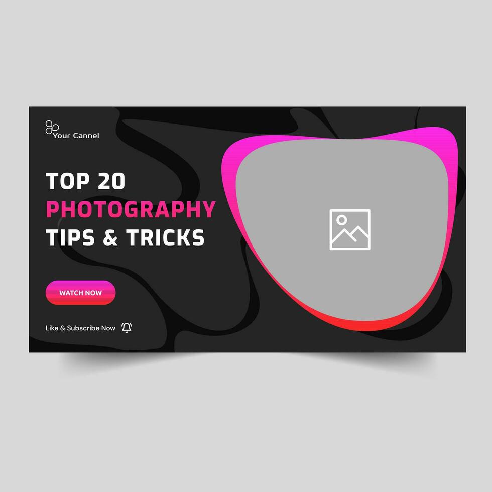 Abstract vector illustration video thumbnail banner design, beauty photography video cover banner design, wedding thumbnail banner design, editable vector eps 10 file format