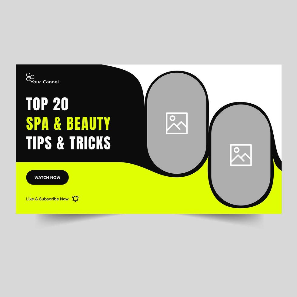 Trendy vector illustration spa and beauty tips and tricks video thumbnail banner design, fully editable vector eps 10 file format