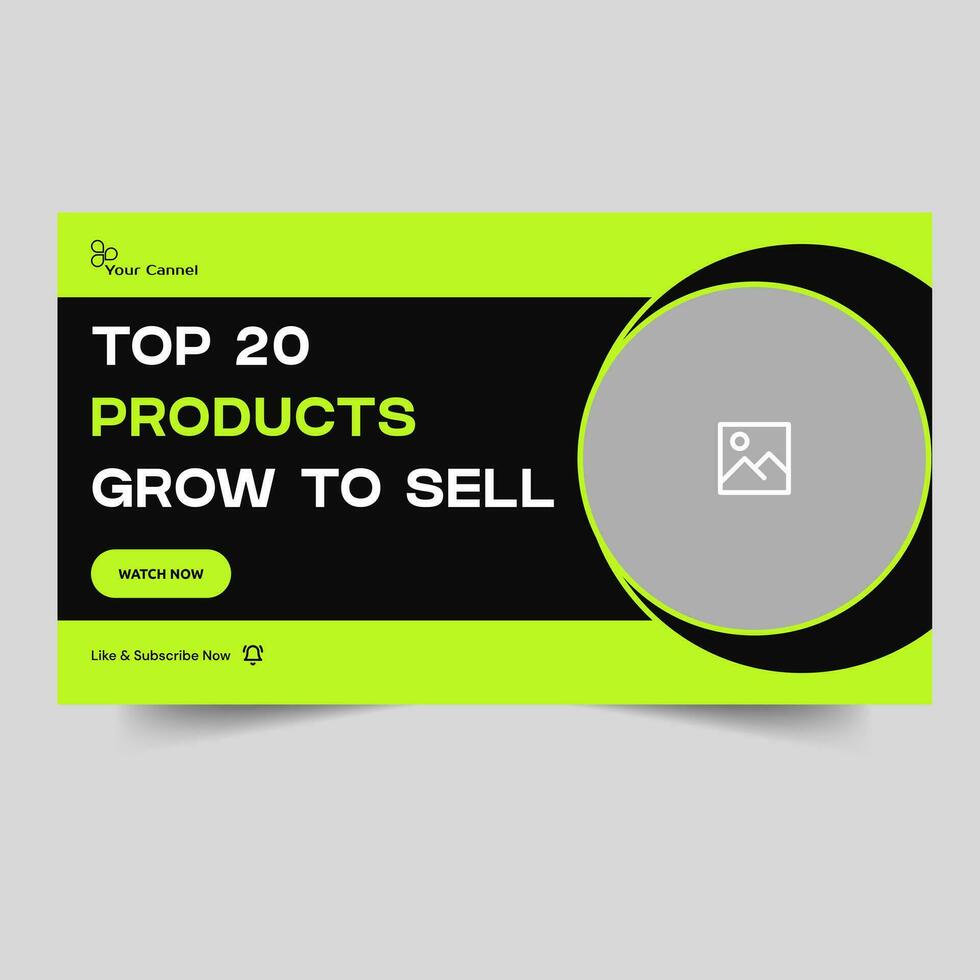 Minimal product idea video thumbnail banner design, tips and tricks video cover banner design, fully editable vector eps 10 file format