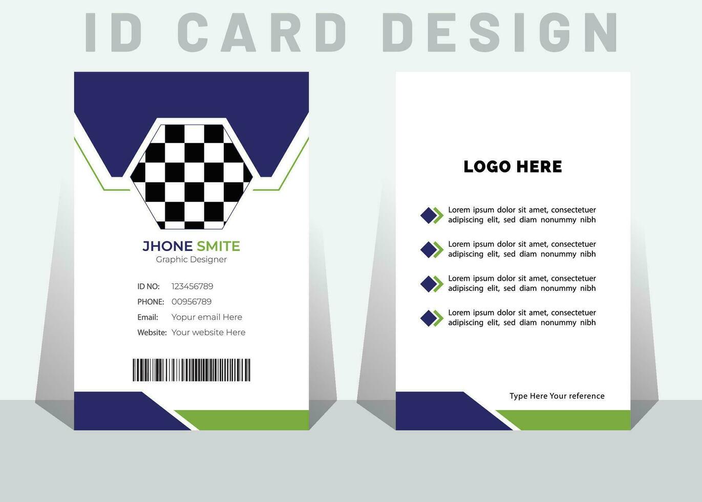 I'D card design templat, vector