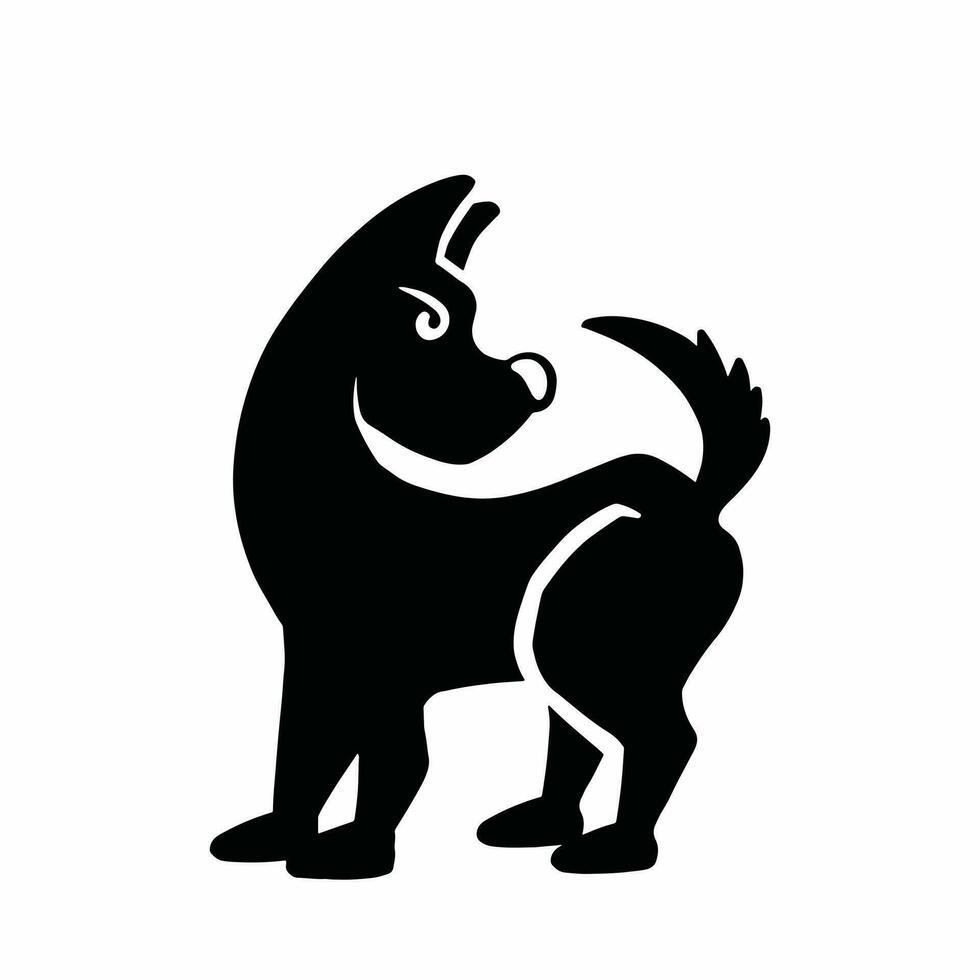 dog, silhouette, symbol, vector illustration